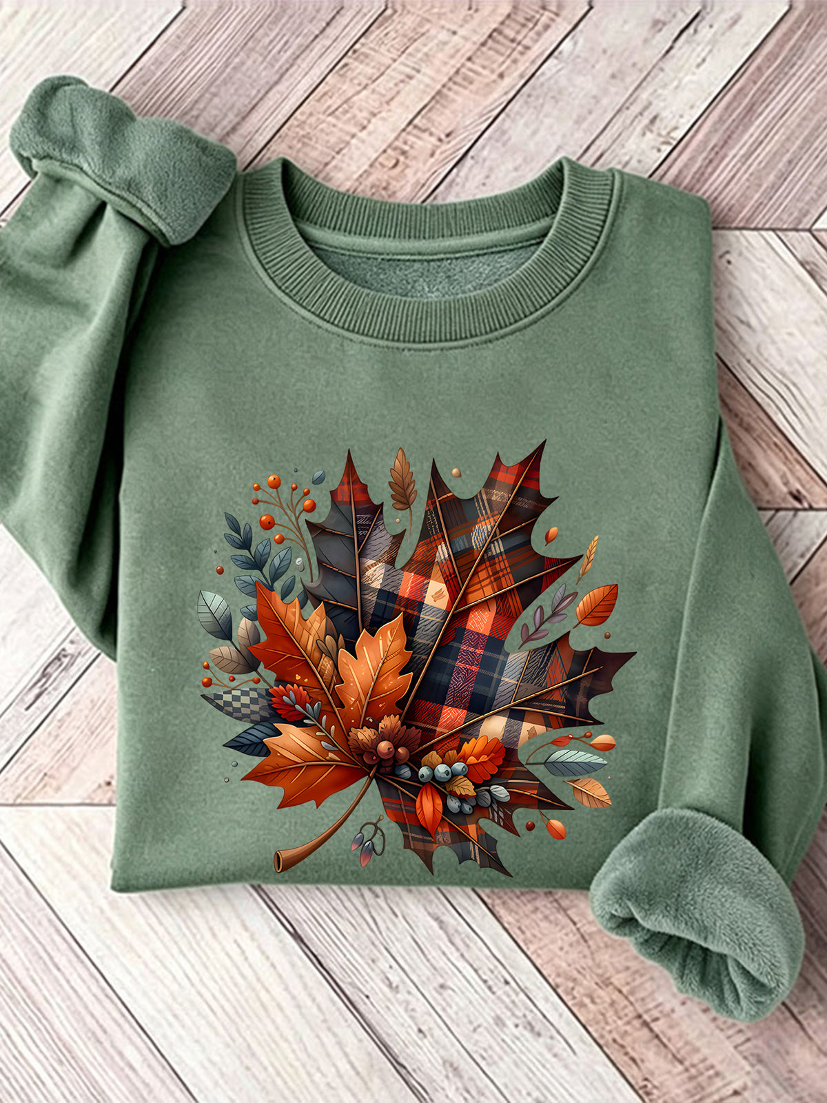 Round neck fleece hoodie