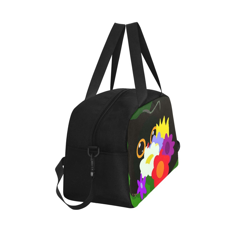 Flower Cat Tote Travel Bag w/Shoe Storage