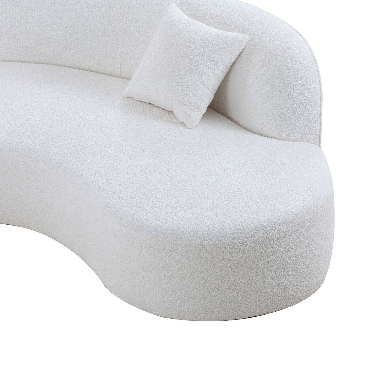 Luxury Modern Style Living Room Upholstery Curved Sofa With Chaise 2-Piece Set, Right Hand Facing Sectional,  Boucle Cou