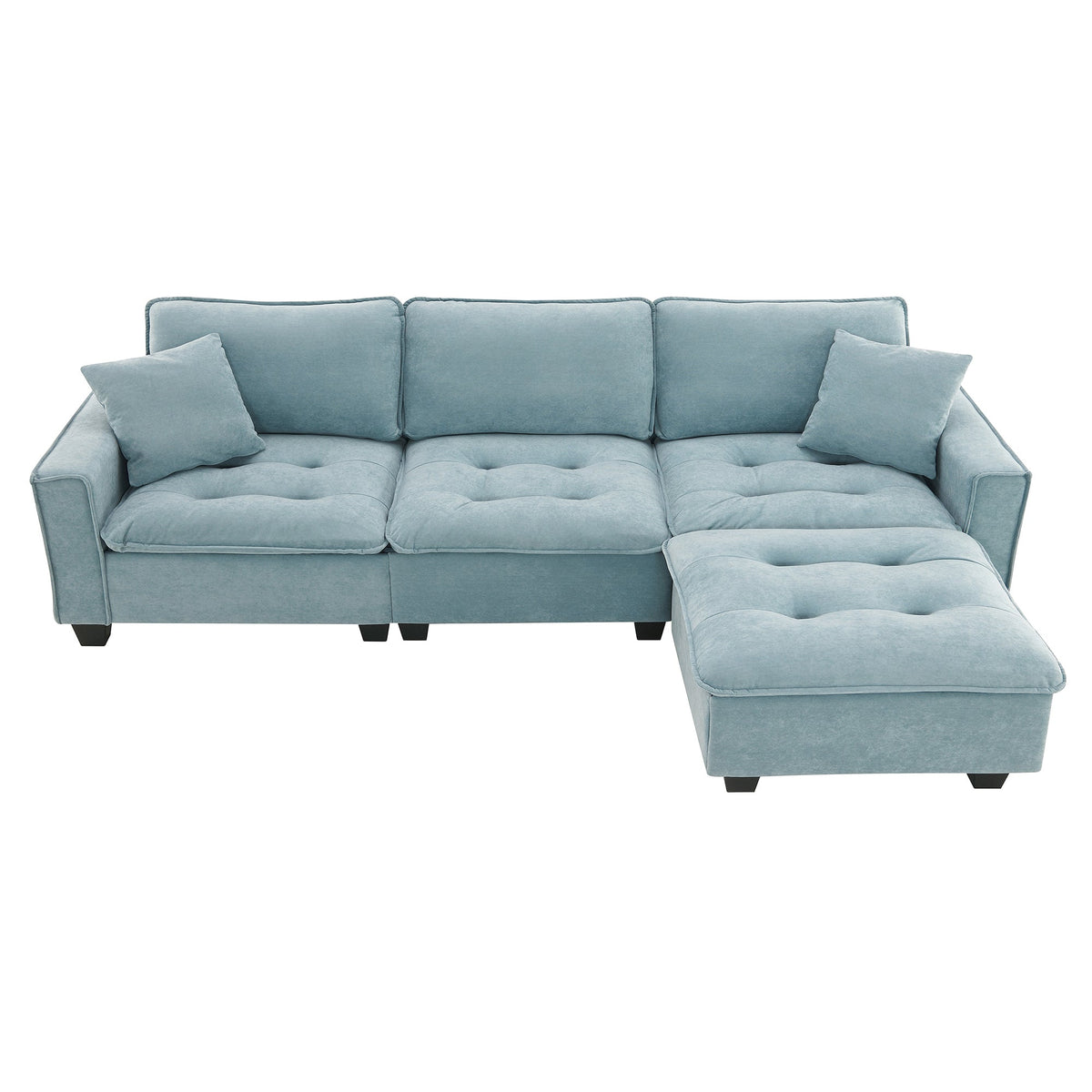 Sofá seccional convertible moderno de 100*59", sofá en forma de L reversible con cojines gratis, sofá cama de terciopelo de gamuza de 4 plazas
