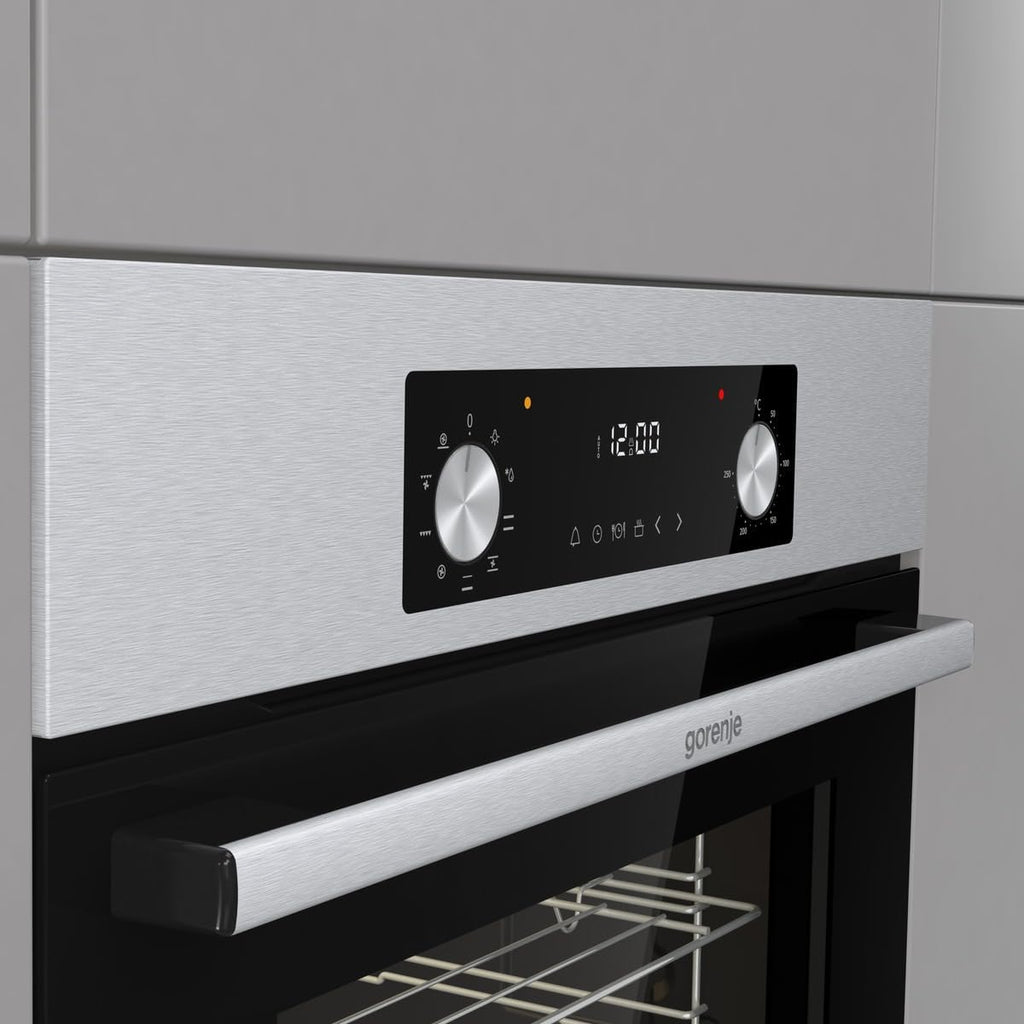 Gorenje BOA6737AO1X Einbaubackofen / 73 Liter/BigSpace/Heißluft / 250° maximale Ofentemperatur/EcoClean-Email / 2fach verglast / 9 Funktionen/EEK: A/Minimale Einbaumaße (HxBxT): 60x 56x 58 cm