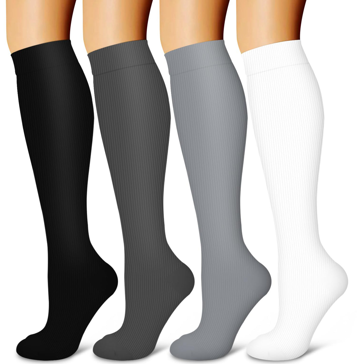 Laite Hebe 4 Pairs-Compression Socks for Women&Men Circulation-Best Support for Nurses