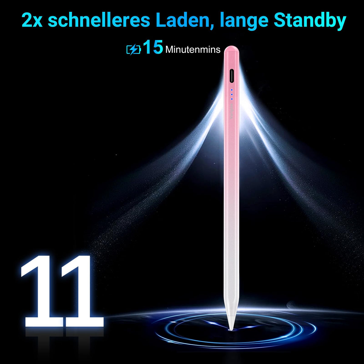 Stift für iPad, (2018-2025) Pencil 2nd Generation für Apple mit Schnellladeleistung Palm Rejection und Neigungssensitivität Stylus für i Pad 6-10, i Pad Pro 13''/12,9''/11'', Mini 6/5, Air 5/4/3