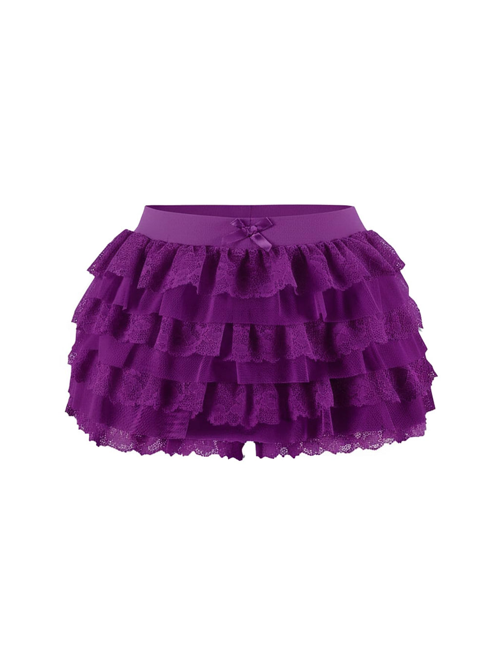 Women Y2K Lace Multi-Layered Bloomers Lolita Ruffle Shorts Cute Mini Skirt