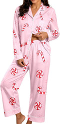Christmas Pyjamas Women 2026 2 Ladies Pieces Fluffy Pjs Matching Christmas Womens Pyjamas Long Sleeve Xams Plus Size Fashion Autumn Winter Nightwear Lounge Wear Sets for Women UK