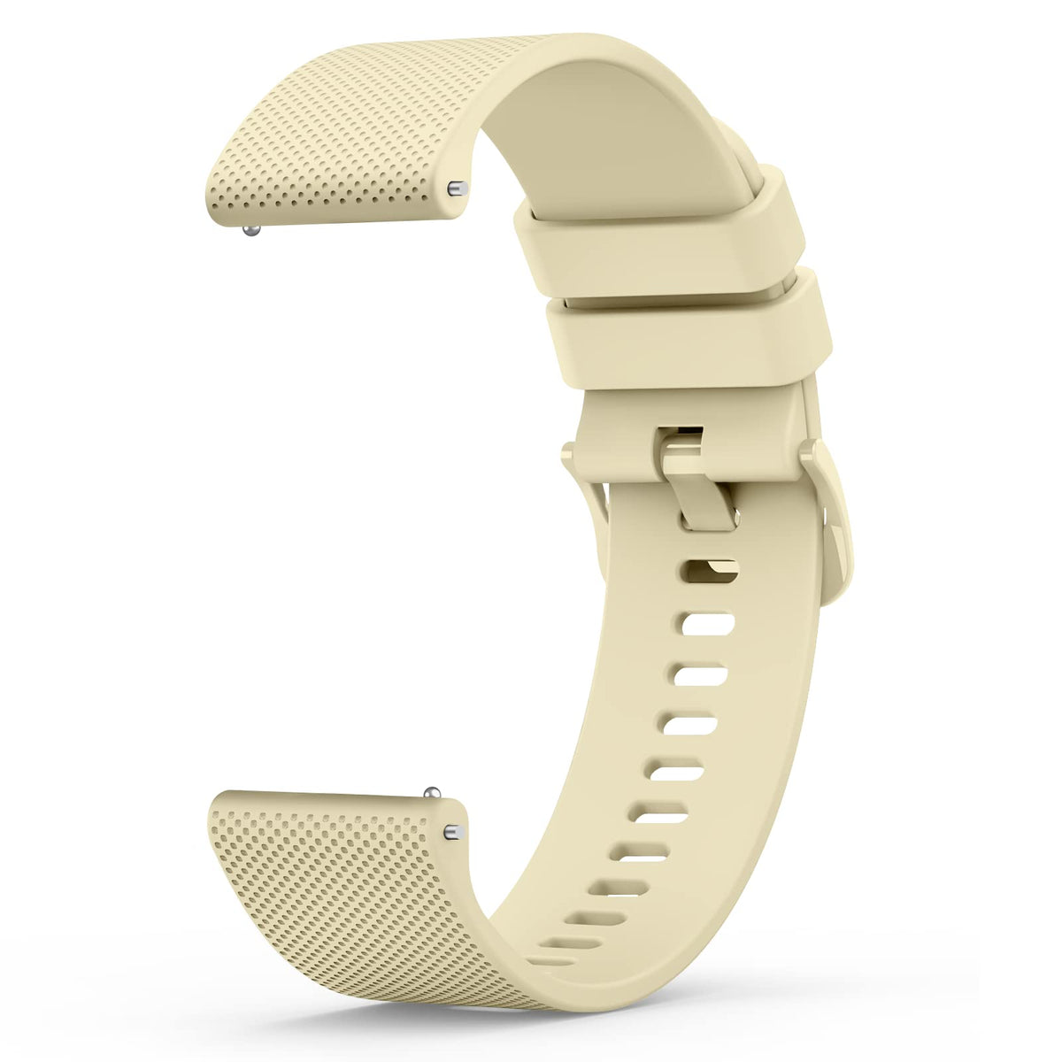 Wanme 20mm Bracelet de Montre en Silicone, Souple Bracelet de Replacement en Dégagement Rapide avec Boucle en Même Couleur Homme Femme 20mm, Starlight