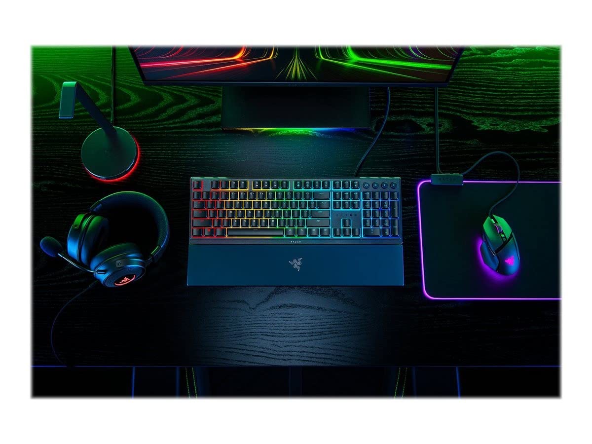 Razer Ornata V3 X - Flache Membran-Tastatur mit Chroma RGB (Lautlose Membran-Switches, Ergonomische Handballenauflage, Tastenkappen Anti-UV-Beschichtung) QWERTZ DE-Layout | Schwarz