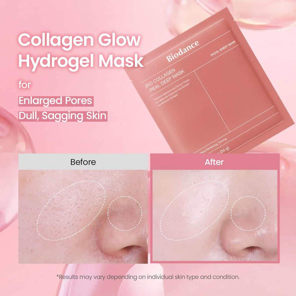 BIODANCE Refreshing Sea Kelp Real Deep Mask, Hydrogel Mask, Calming, Oil & Sebum Control, Blemish Care, Korean Skincare, 34 g x 4ea