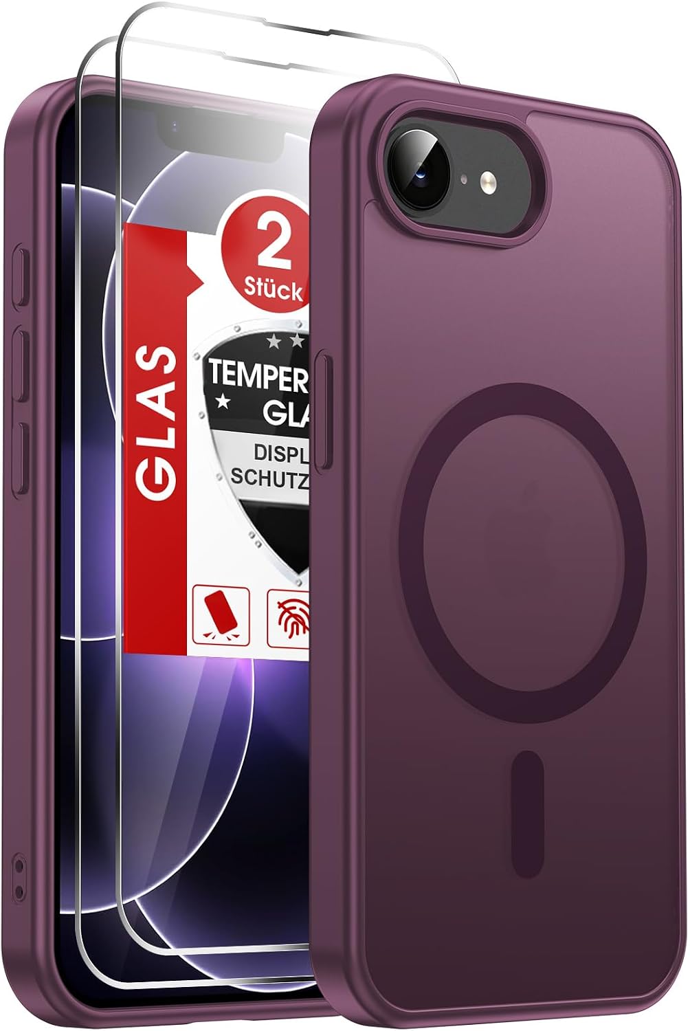 LeYi für Samsung Galaxy A06 4G Hülle für Magsafe mit 2X Panzerglas-Schwarz