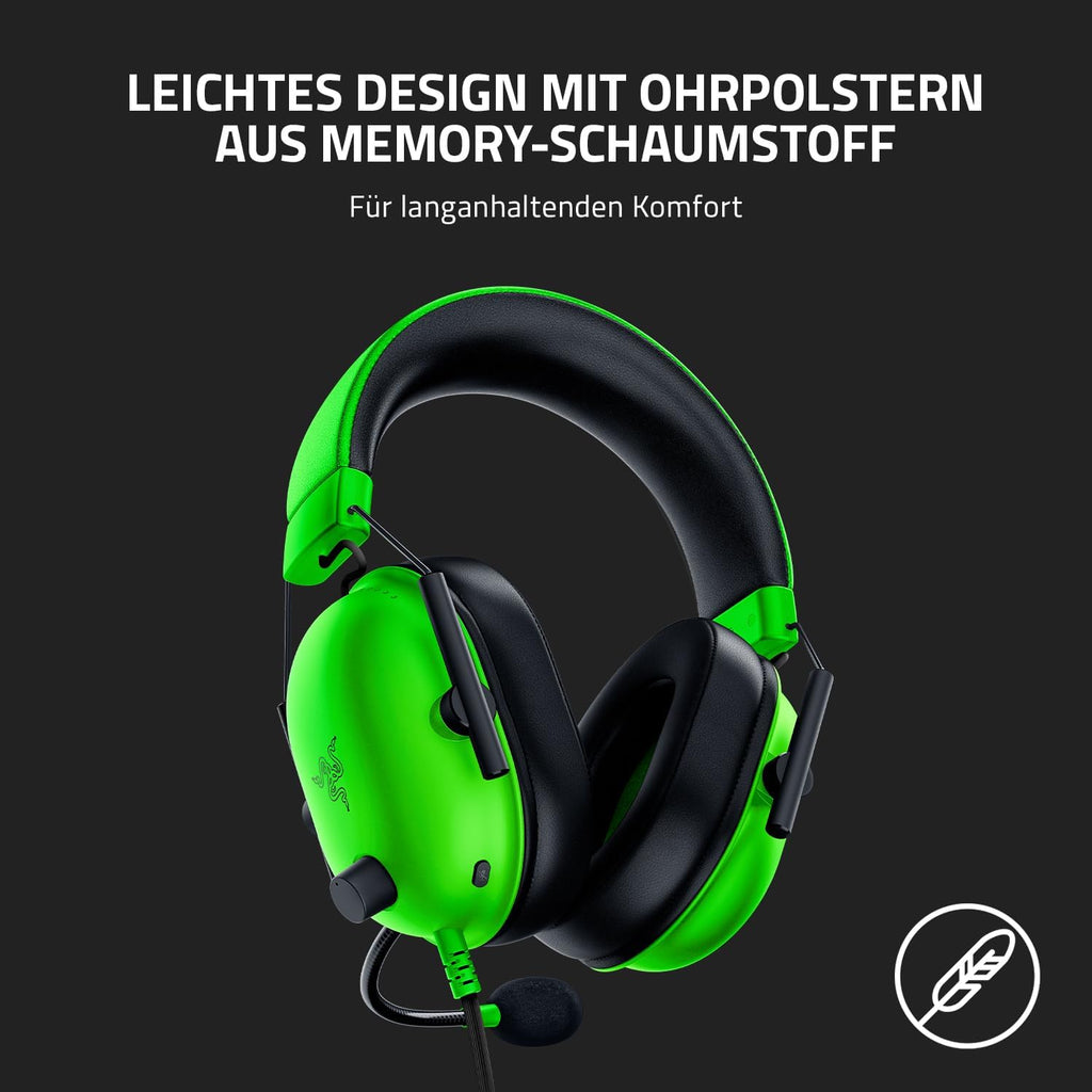 Razer BlackShark V2 X - Multi-Plattform kabelgebundenes Esports-Headset (Triforce 50mm Treiber, Erweiterte Passive Geräuschunterdrückung, 7.1 Surround Sound, Hyperclear Cardioid Mic) Grün