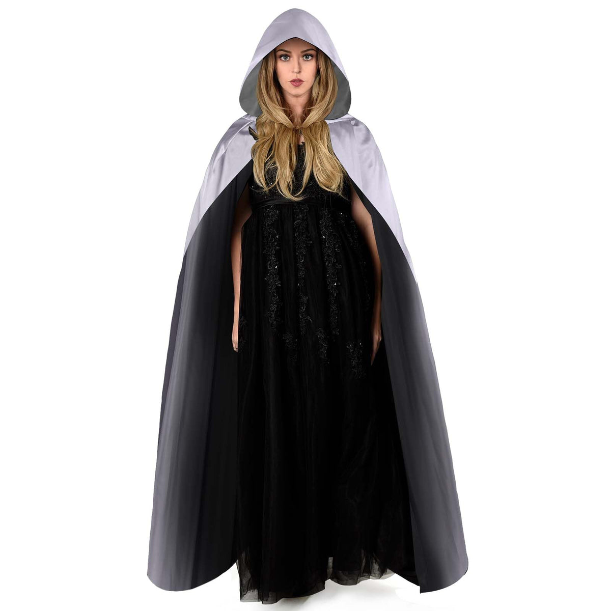 Aomig Cape à Capuchon, Déguisement Adulte Unisexe Costume, Cape Sorcier, Halloween Cosplay Costume Cape Longue Cape, Déguisement pour Halloween, Bal Masqué