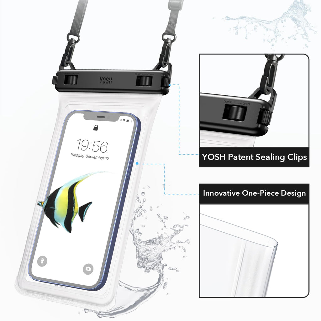 YOSH wasserdichte Handyhülle [Schwimmende & Nahtloser] 2 STK., bis zu 7,5"