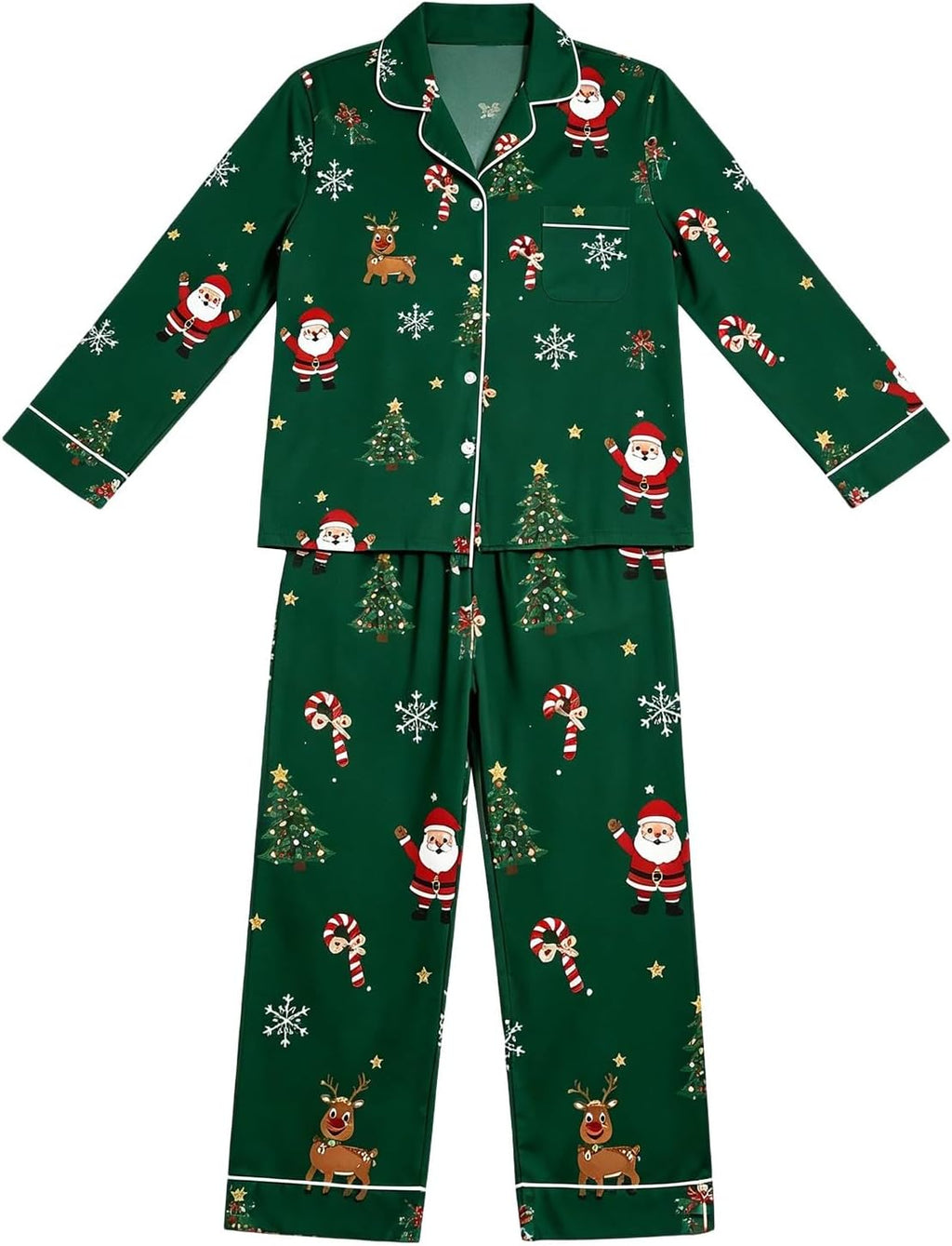 Christmas Pyjamas Women 2026 2 Ladies Pieces Fluffy Pjs Matching Christmas Womens Pyjamas Long Sleeve Xams Plus Size Fashion Autumn Winter Nightwear Lounge Wear Sets for Women UK