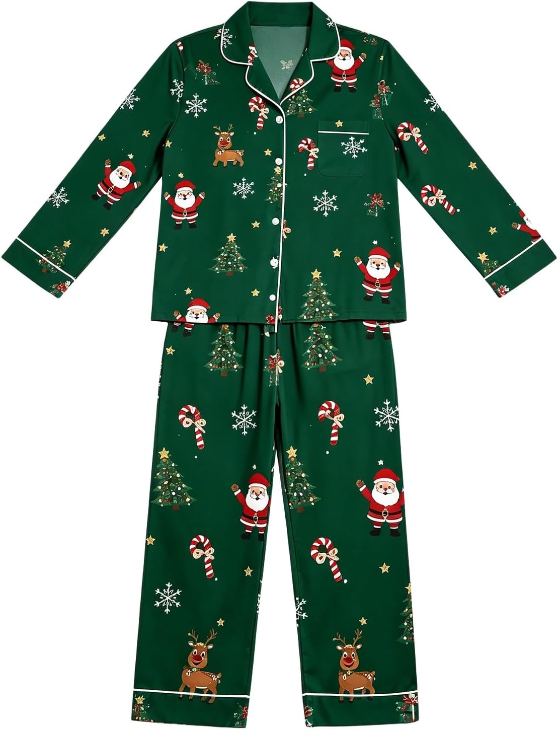 Christmas Pyjamas Women 2026 2 Ladies Pieces Fluffy Pjs Matching Christmas Womens Pyjamas Long Sleeve Xams Plus Size Fashion Autumn Winter Nightwear Lounge Wear Sets for Women UK