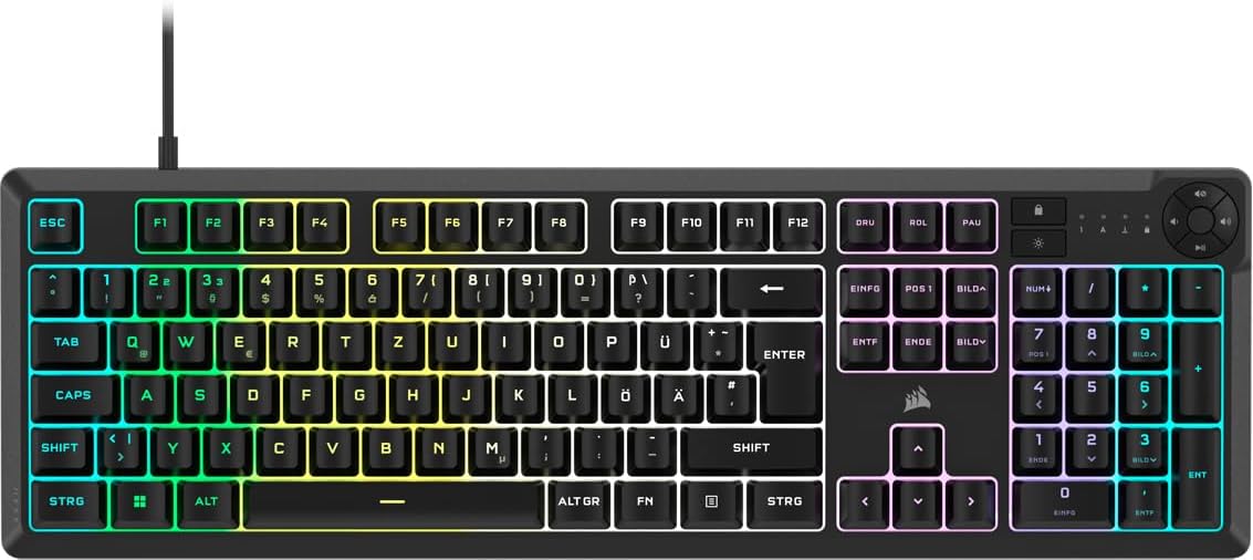 Corsair K55 CORE RGB Membran Kabelgebundene Gaming-Tastatur – Schwarz