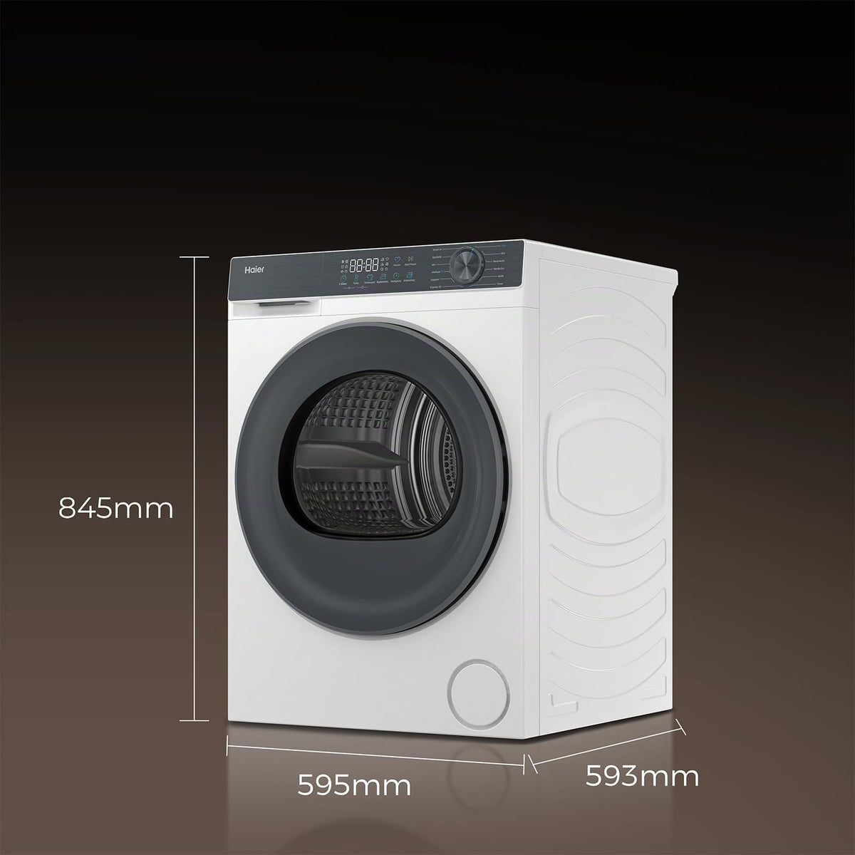 Haier Wärmepumpentrockner 9kg I G7 Serie I Klasse B I AI Power Inverter Motor, iOn Air Fresh, Pillow-Schontrommel, Automatik- & Hygiene-Programm, hOn AppI HD90-B667U1