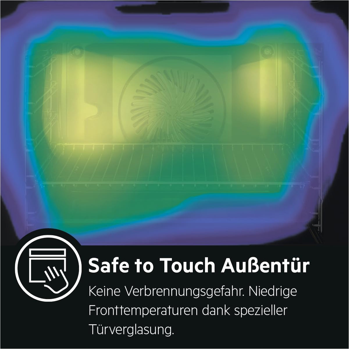 AEG Einbaubackofen, Serie 5 Ringheißluft: Gleichmäßige Garergebnisse auf 3 Ebenen, Pyrolyse Selbstreinigung, 45 Automatikprogramme, LED-Touchdisplay, Schnellaufheizung, Edelstahl, OU5PB40WSM