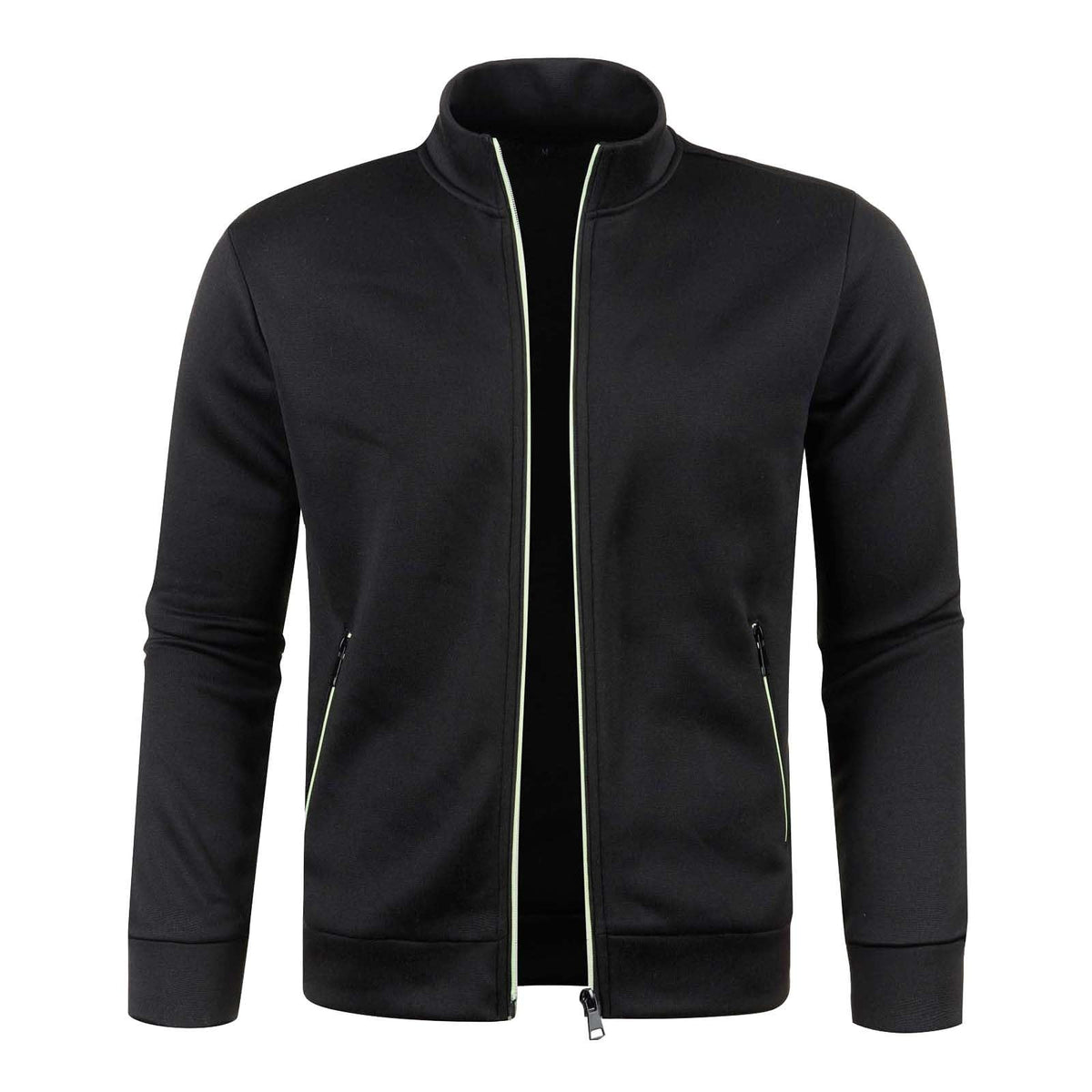 Generisch Sweatjacke Herren Ohne Kapuze Cardigan Mit Reißverschluss Langarm Janker Stehkragen Pullover Casual Warme Herbst/Winterjacke Klassischer Strickweste Trachtenjacke Freizeitjacke