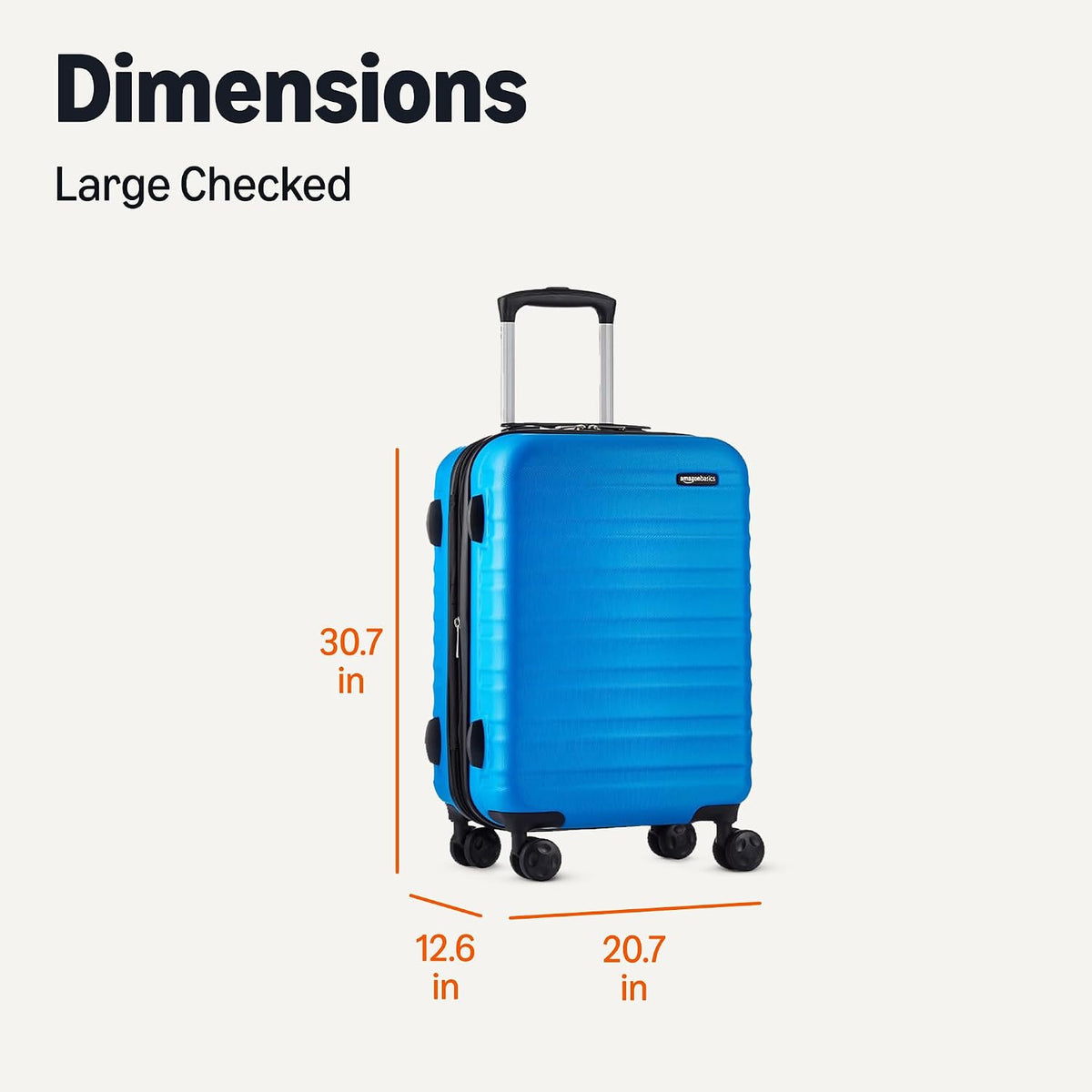 Amazon Basics 21" Hardside Carry-On Luggage with Spinner Wheels, Expandable for Up to 25% More Space, Scratch-Resistant Hard Shell, Telescoping Handle, Black