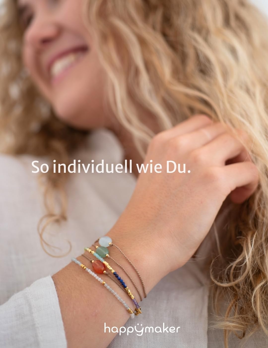 happymaker Edelstein Armband Damen als Kraftgeber, handmade in Deutschland