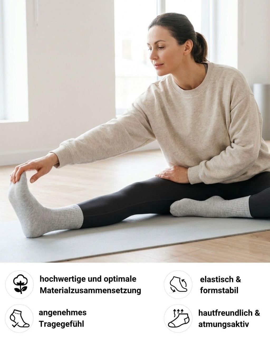 10 Paar Sportsocken Tennissocken Herren Damen Atmungsaktive Crew Socken Baumwolle