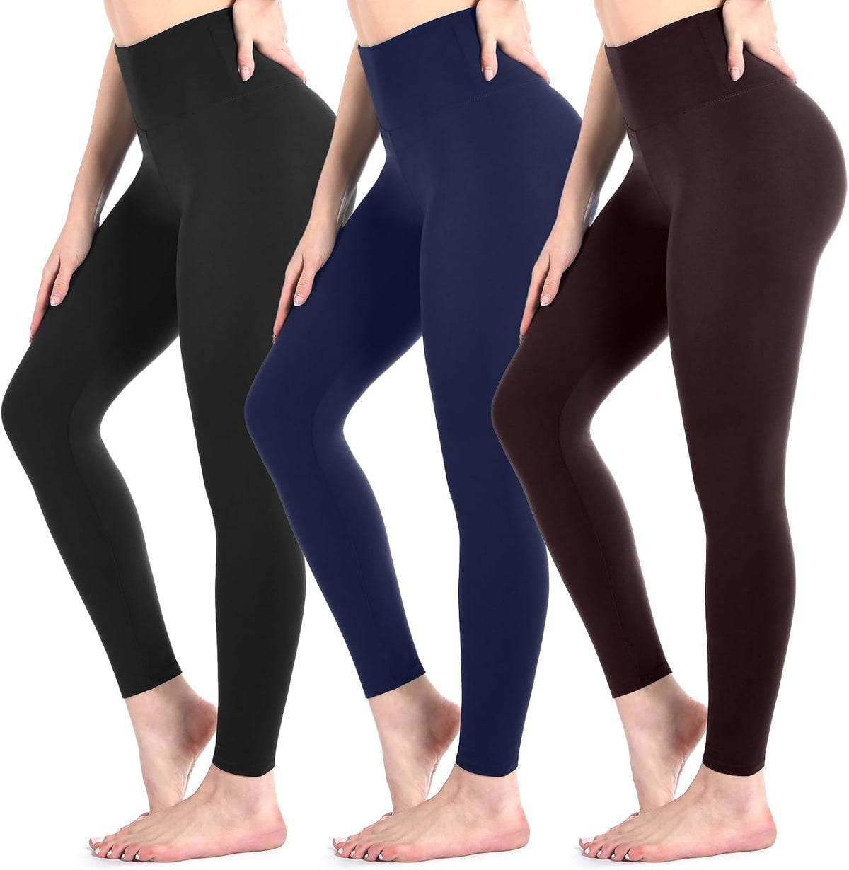 3 Pack Black Leggings for Women