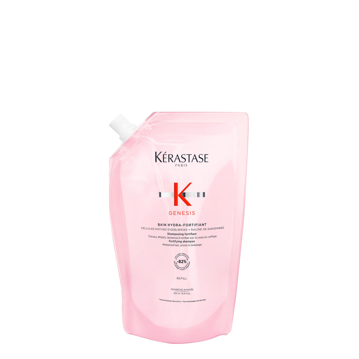 Kérastase Shampoo für feines Haar, Nährendes und kräftigendes Haarbad gegen Haarverlust, Bain Hydra-Fortifiant, Genesis, 500 ml