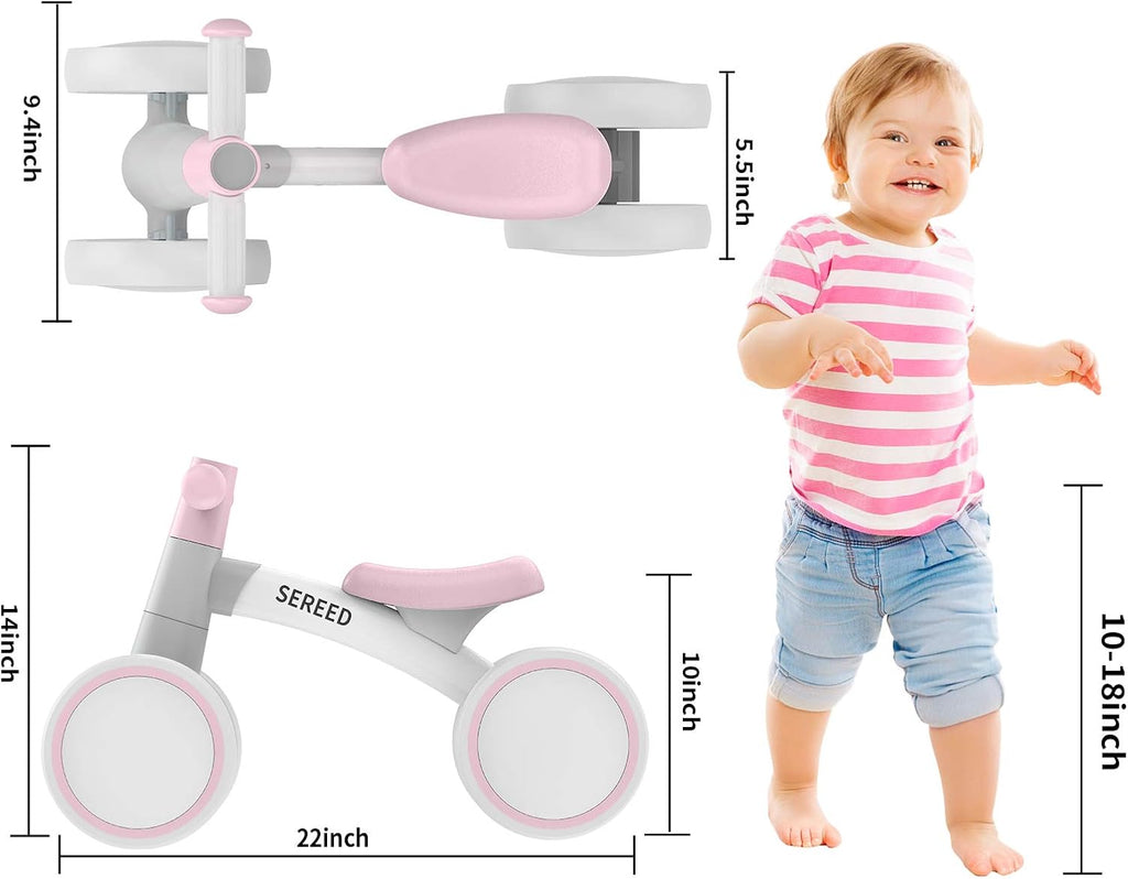 SEREED Baby Balance Bike for 1 Year Old Boy Girl, First Birthday Gift Toy