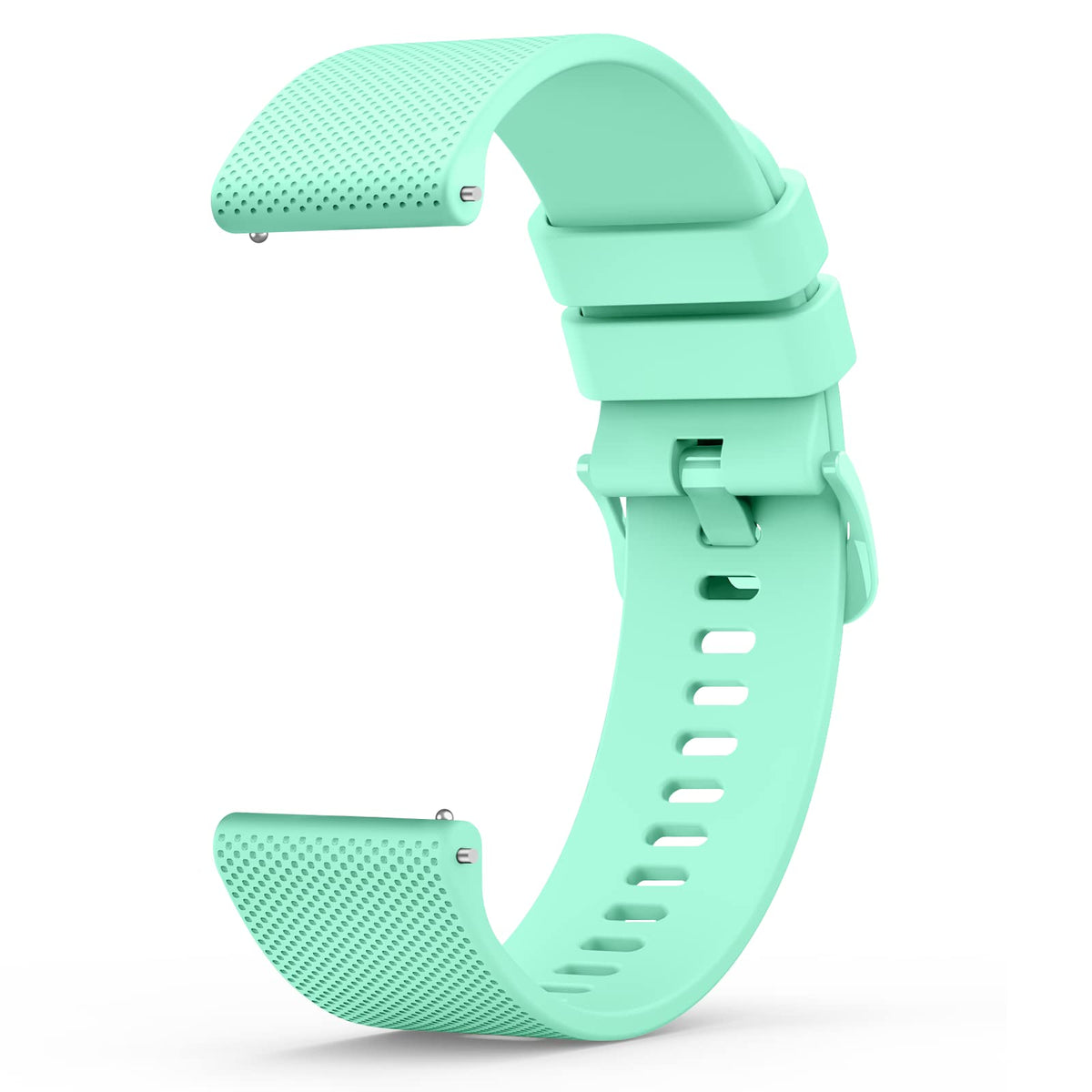 Wanme 20mm Bracelet de Montre en Silicone, Souple Bracelet de Replacement en Dégagement Rapide avec Boucle en Même Couleur Homme Femme 20mm, Starlight