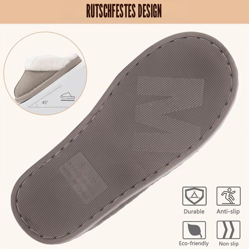 Misolin Damen Herren Hausschuhe Winter Warme Pantoffeln mit Memory-Schaum