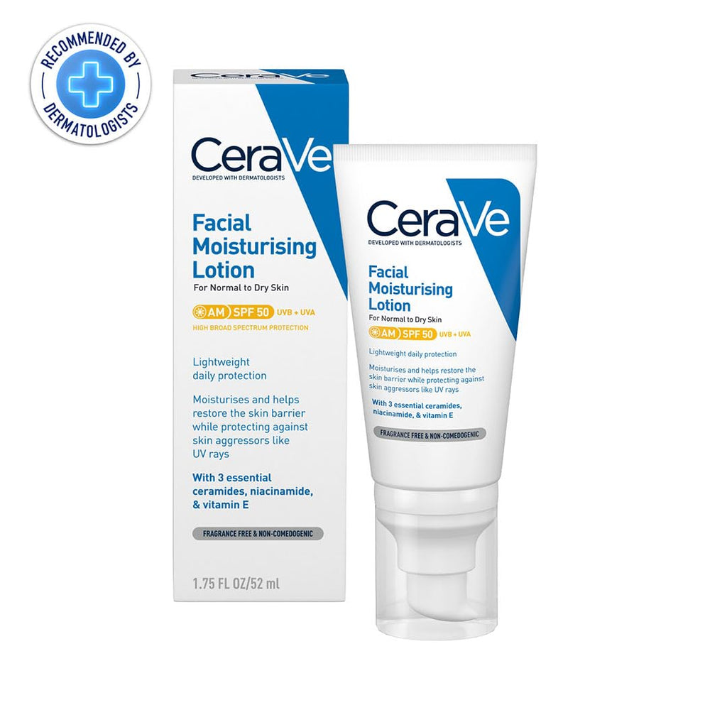 CeraVe Feuchtigkeitsspendende Gesichtscreme LSF 50, UVA- & UVB-Schutz, 50ml