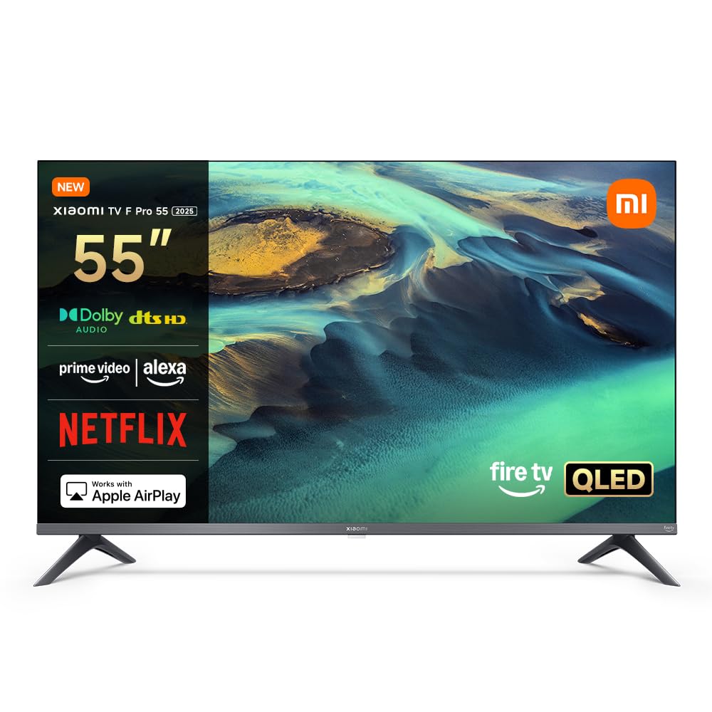 XIAOMI F2 Smart Fire TV 43 Zoll, 108 cm Fernseher (4K UHD, HDR10, Rahmenloses Metallgehäuse, Prime Video, Netflix, Alexa Sprachsteuerung, HDMI 2.1, Bluetooth, USB, Triple Tuner) Modelljahr:2022