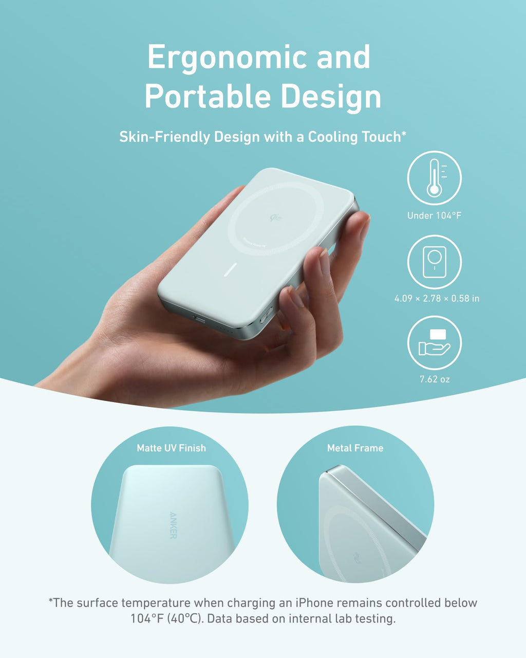 Anker MagGo Flache magnetische Powerbank 10000mAh Qi2 15W