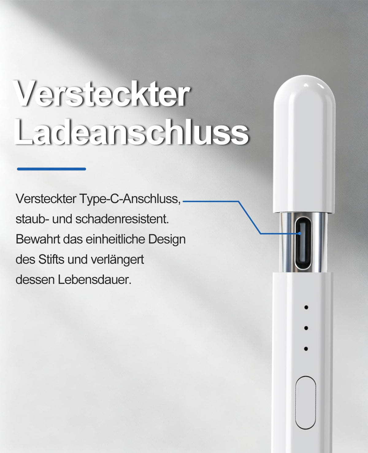 MEKO Stift für Apple iPad 2018–2026, Weiß, 35 Stunden Akkulaufzeit