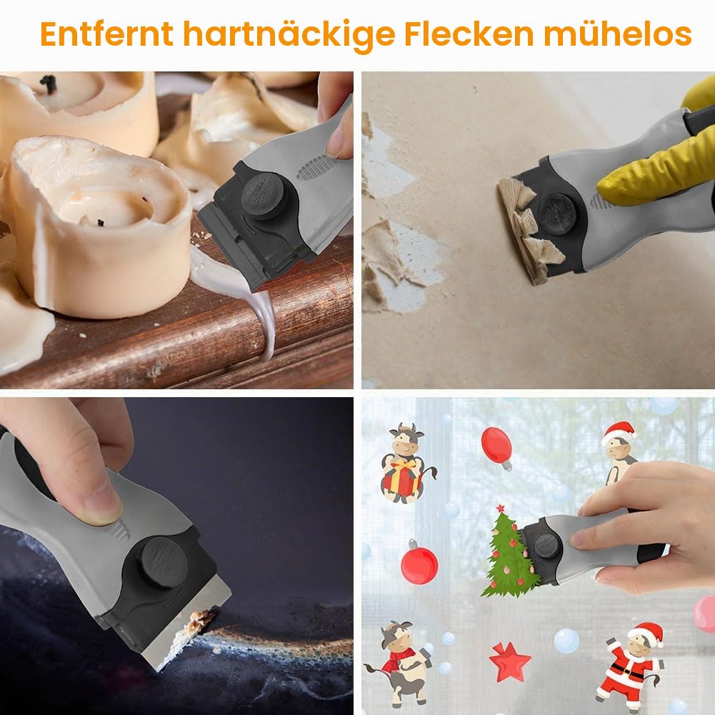 Ainiv Schaber Set, Stabiler Kochfeldschaber Schaber Küchenschaber Set