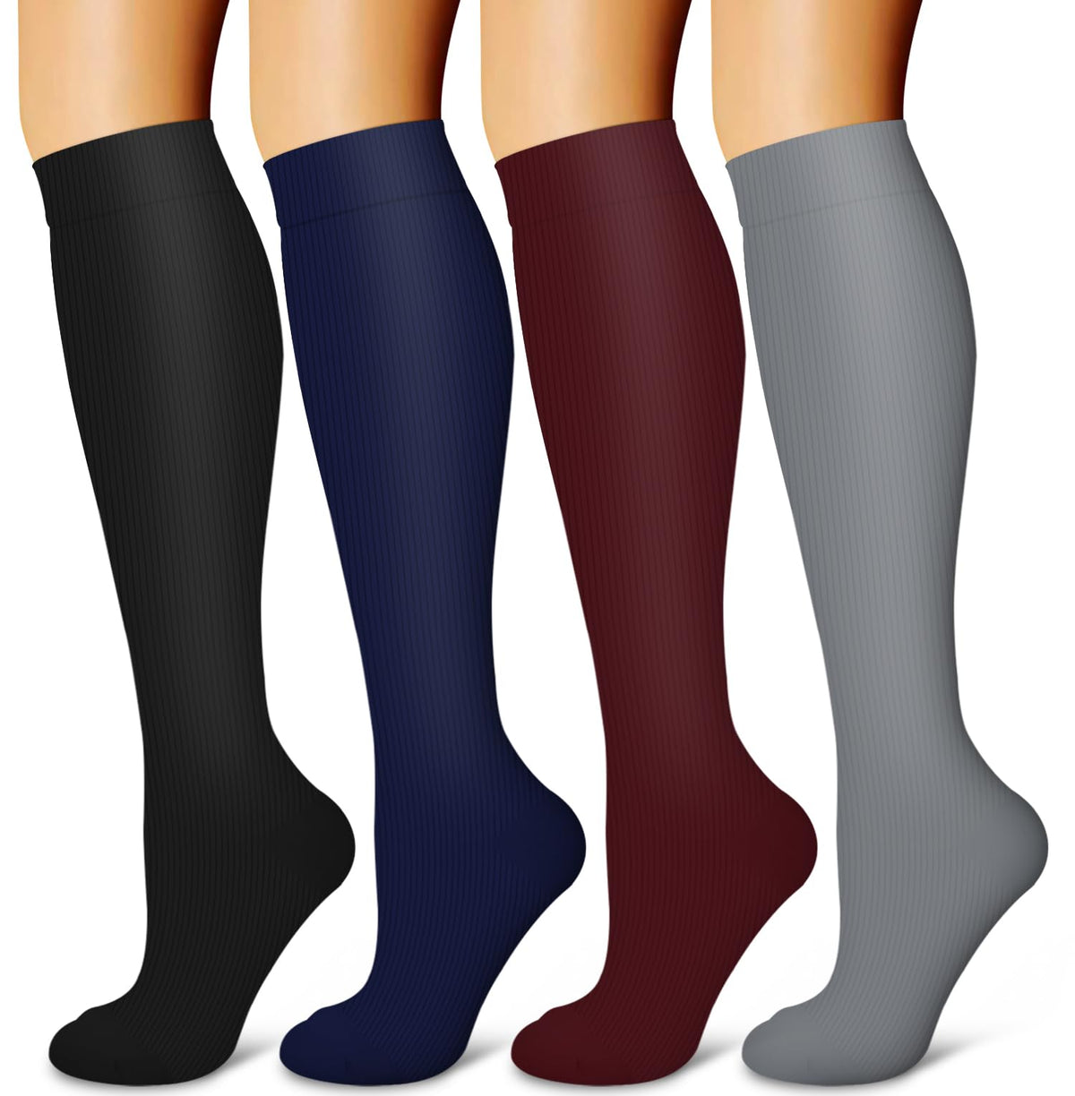 Laite Hebe 4 Pairs-Compression Socks for Women&Men Circulation-Best Support for Nurses