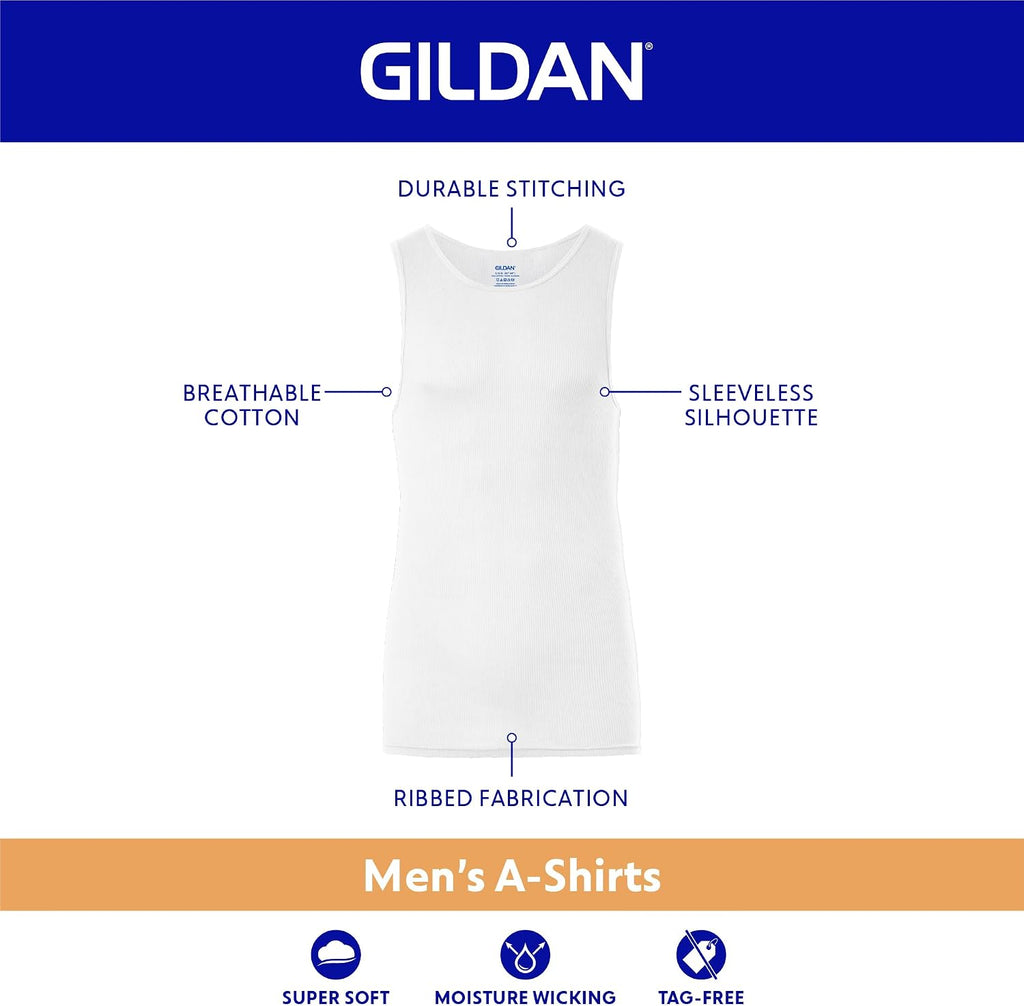 Gildan Men's A-Shirt Tanks, Multipack, Style G1104