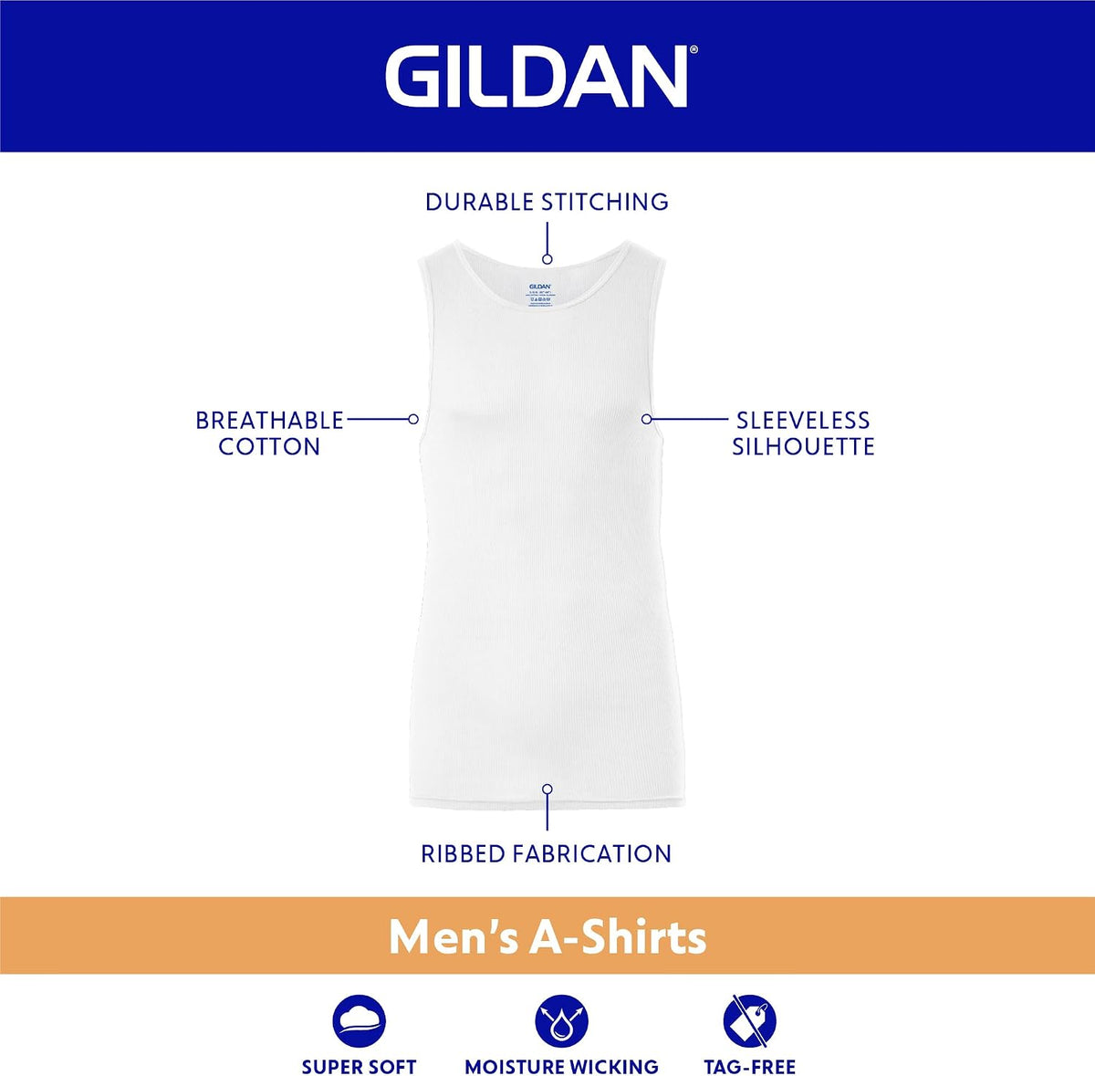 Gildan Men's A-Shirt Tanks, Multipack, Style G1104