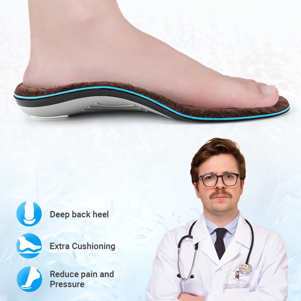 VALSOLE Orthopädische Einlegesohlen, Plantar Fasciitis Hohe Arch Support Schuheinlagen, Für Fersensporn,Plattfuß, Fußschmerz, Komfort Herren & Damen Einlegesohlen