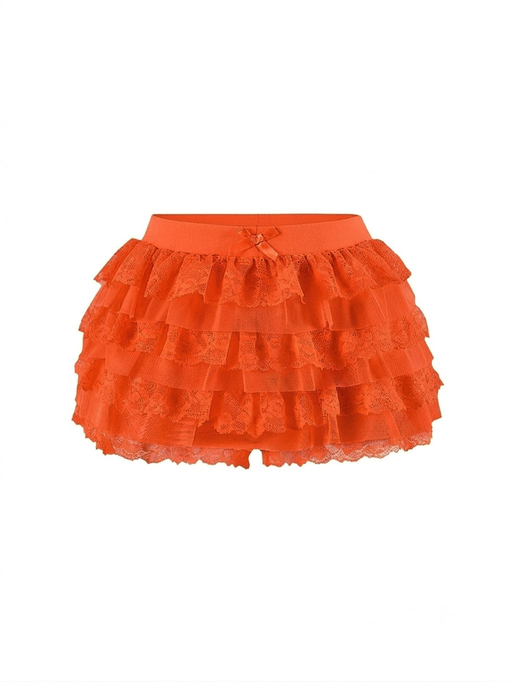 Women Y2K Lace Multi-Layered Bloomers Lolita Ruffle Shorts Cute Mini Skirt
