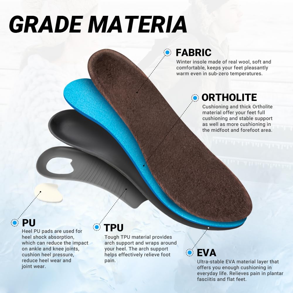 VALSOLE Orthopädische Einlegesohlen, Plantar Fasciitis Hohe Arch Support Schuheinlagen, Für Fersensporn,Plattfuß, Fußschmerz, Komfort Herren & Damen Einlegesohlen
