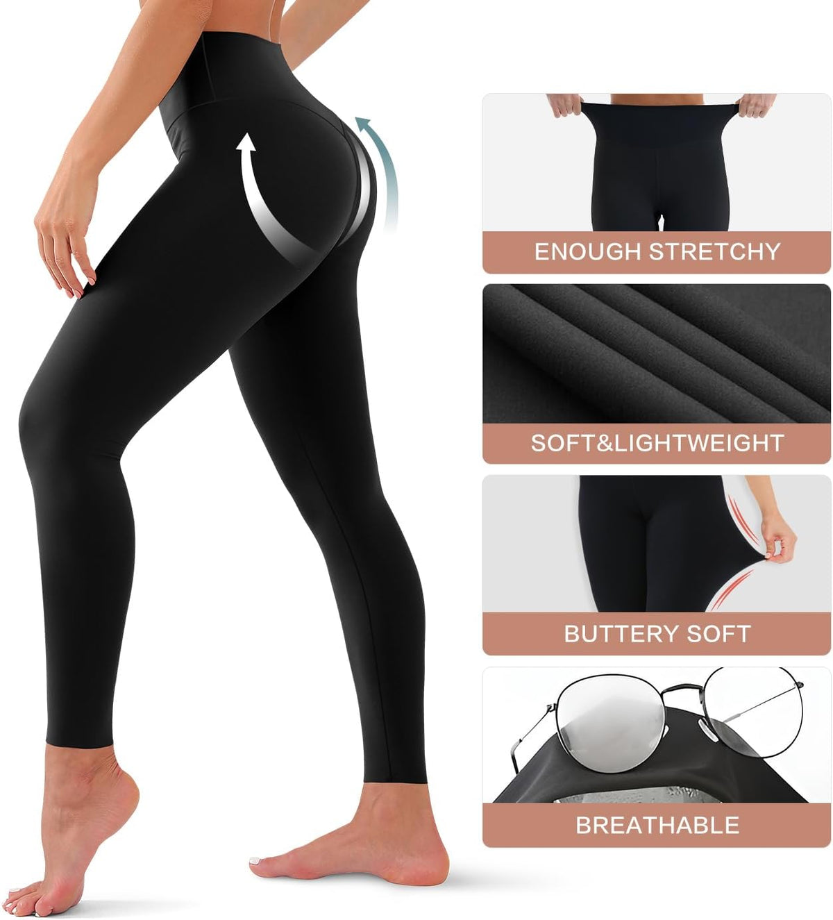 CHARMKING High Waisted Leggings for Women, Soft Tummy Control, Non See Through, Stretch Workout Yoga Pants for Running