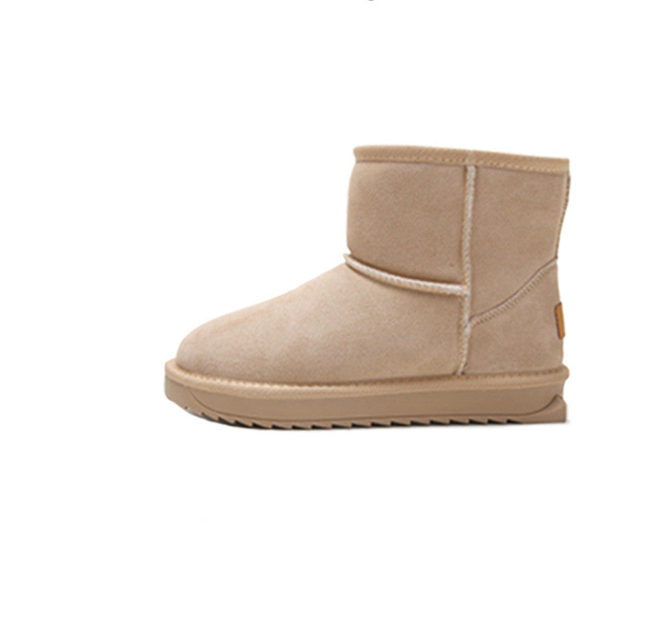 New Flat Bottom Medium Cotton Shoes Plush Snow Boots for Women