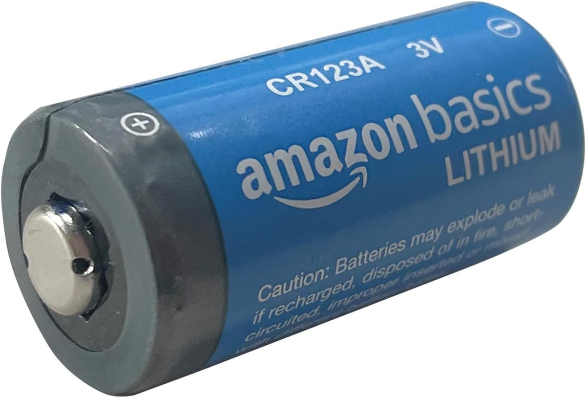 Amazon Basics CR123A Lithium-Batterien, 3 V, 10 Jahre lagerfähig, 10 Stück