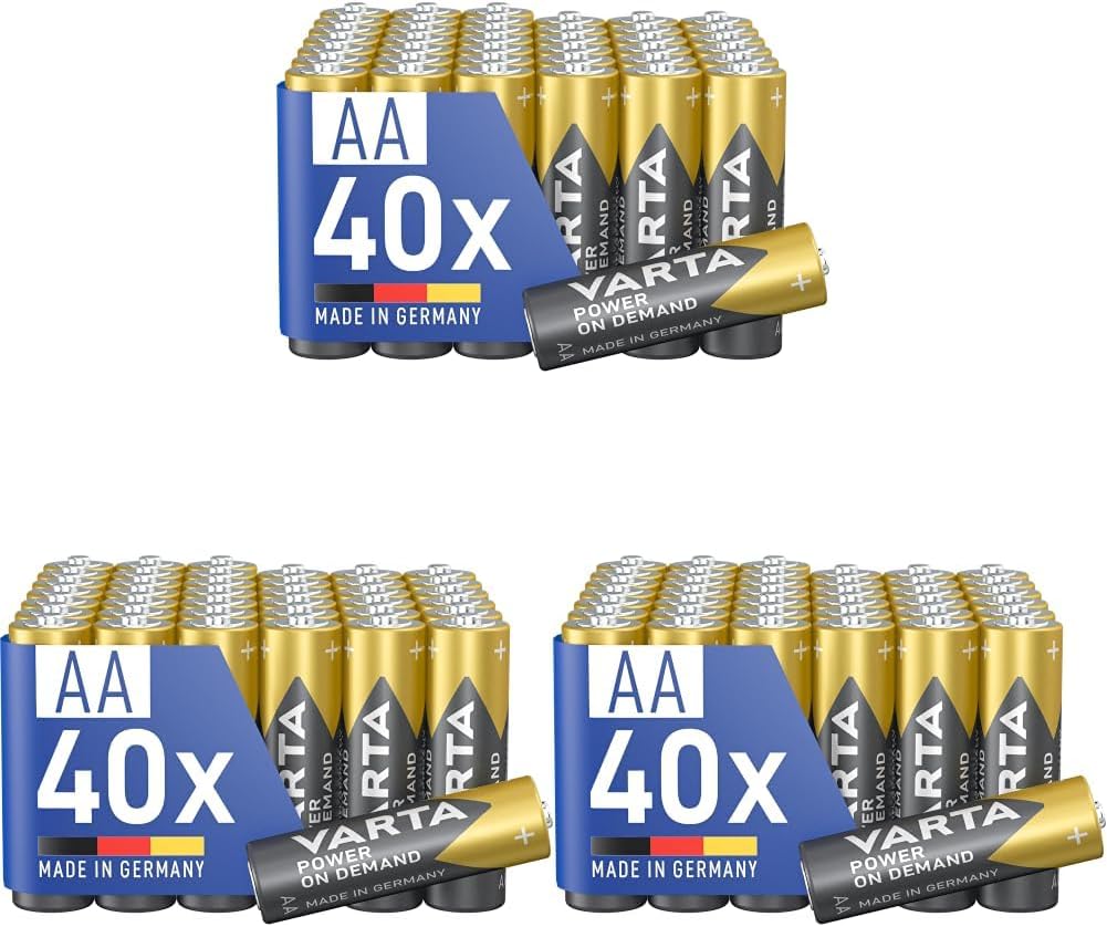Varta Batterien AAA 100 Stück Power on Demand Alkaline 1,5 V Vorratspack