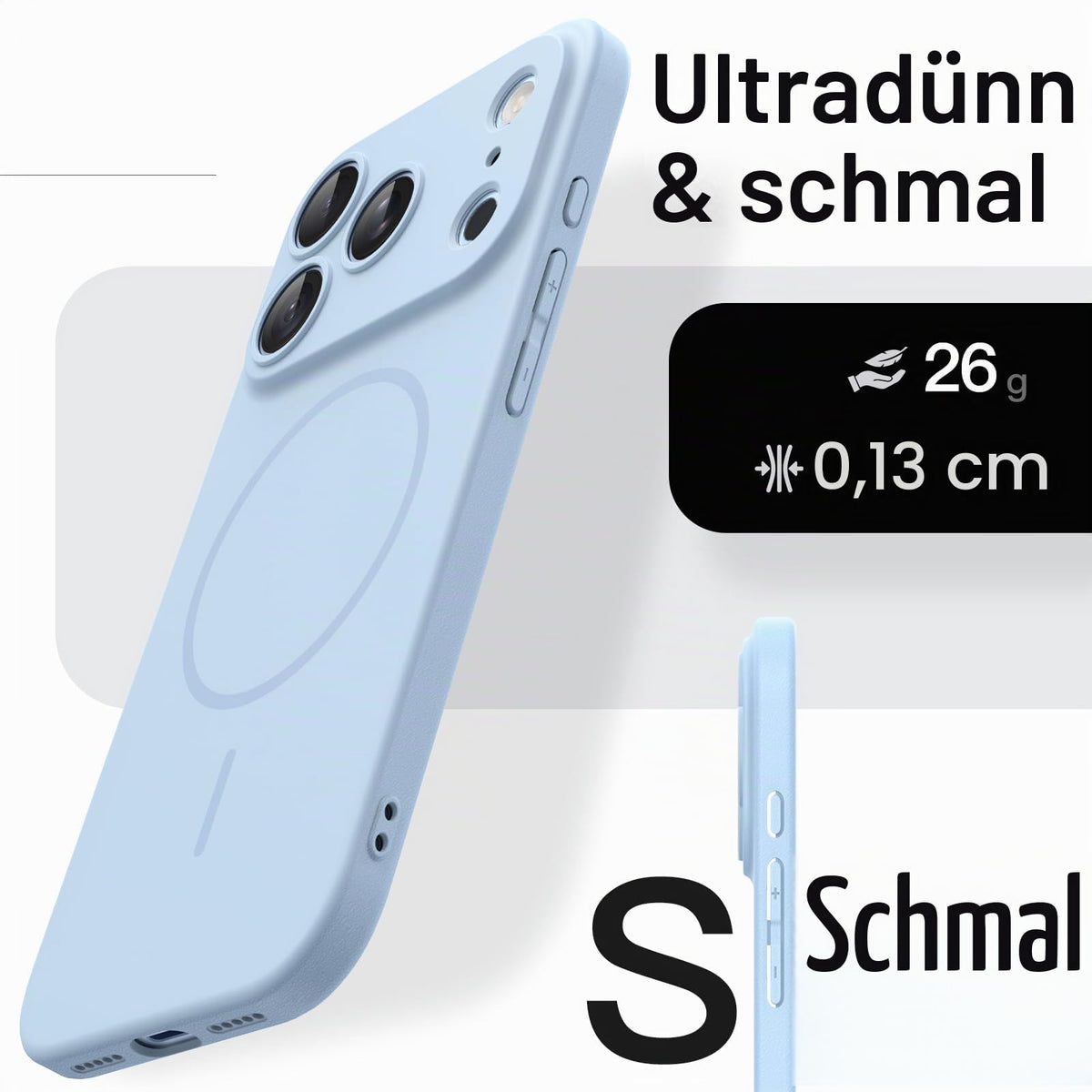 JETech Magnetische Dünne Hülle für iPhone 18 Pro, Schwarz