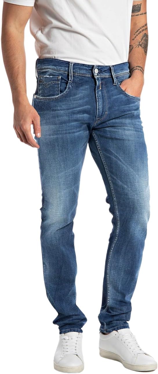 Replay Herren Jeans Anbass Slim-Fit mit Comfort Stretch