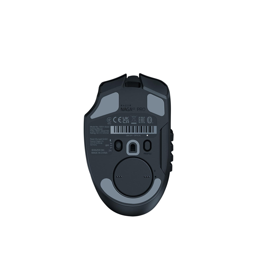 Razer Naga V2 HyperSpeed - Ergonomische Kabellose MMO Gaming Maus (19 Programmierbaren Tasten, Wireless 2,4 GHz, Bluetooth, Bis zu 250 Stunden, Focus Pro 30K Optischer Sensor) Schwarz