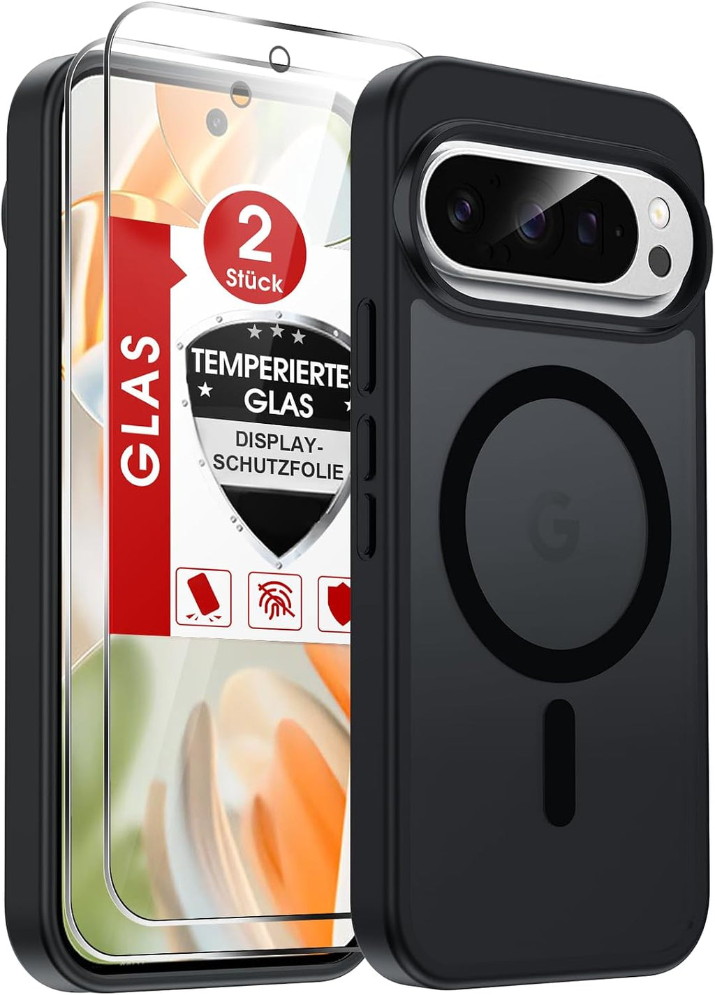 LeYi für Samsung Galaxy A06 4G Hülle für Magsafe mit 2X Panzerglas-Schwarz