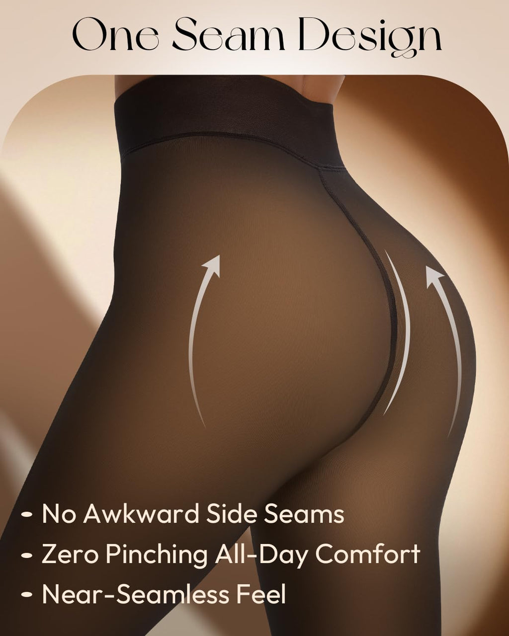 Spring Water Fleece Lined Tights Leggings for Women One Seam Design